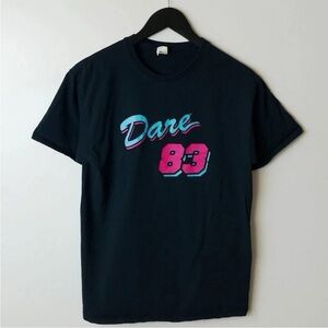 DARE Youth Program Black T-Shirt with Pink and Blue 1980s Design Size Small
